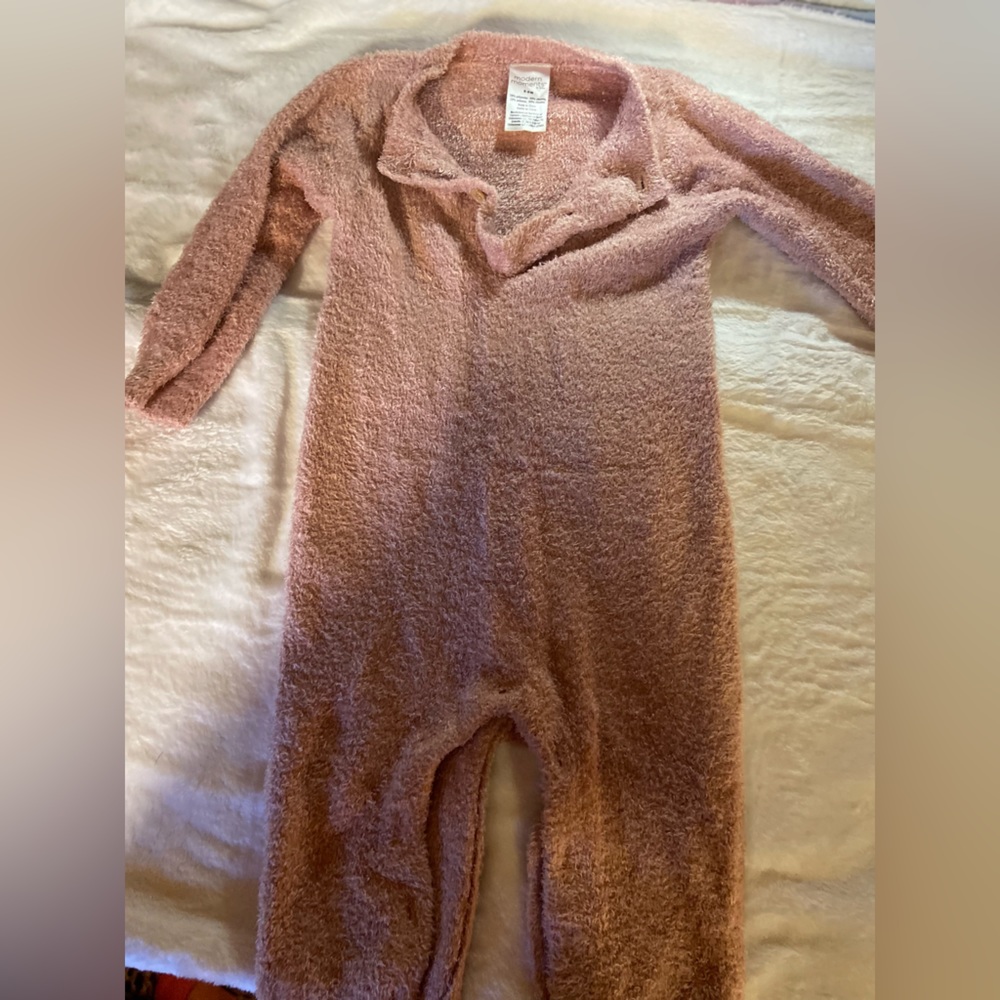 Modern moments 6-9 months nude color plush romper long sleeve and pants